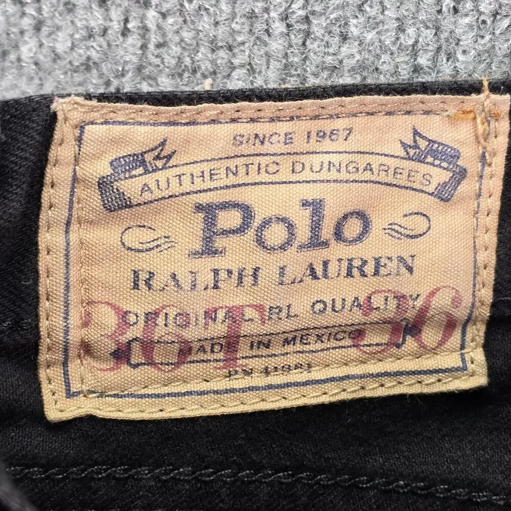 Polo Ralph Lauren Hampton Jeans Mens 36x36 (38x35) Hudson Black Relaxed Straight